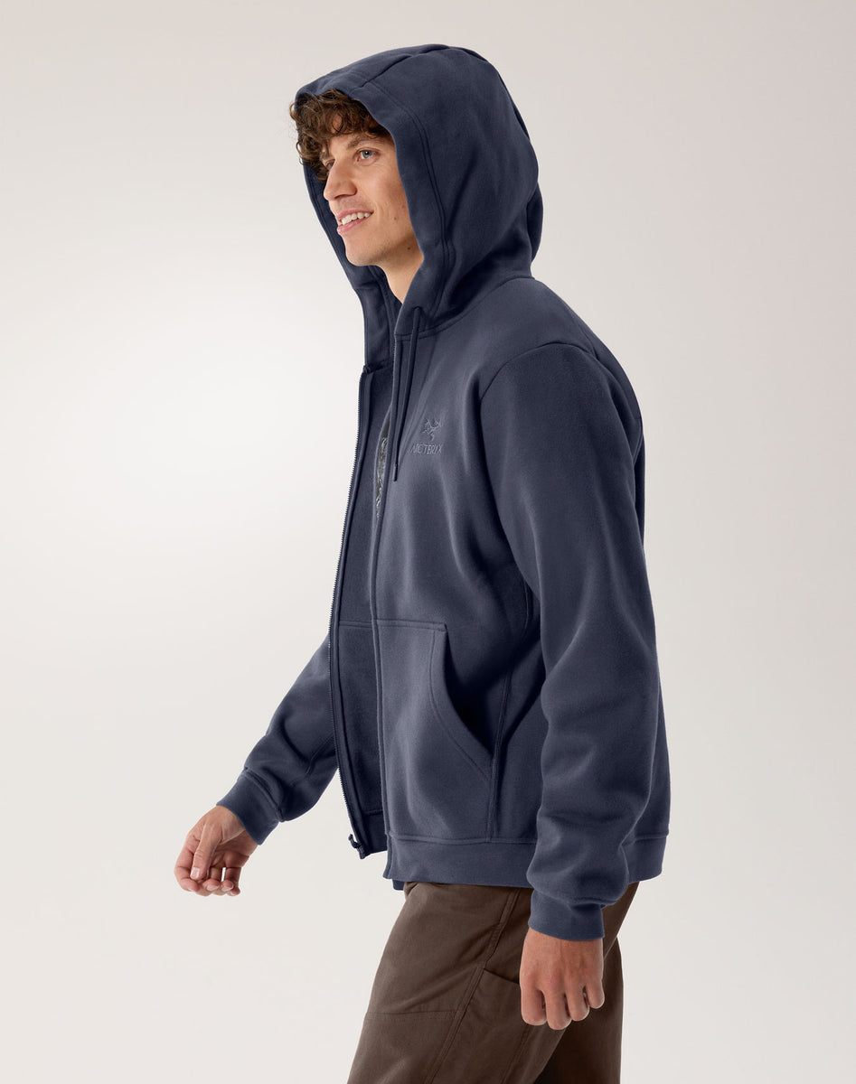 エンブレム フリース フルジップ フーディ メンズ