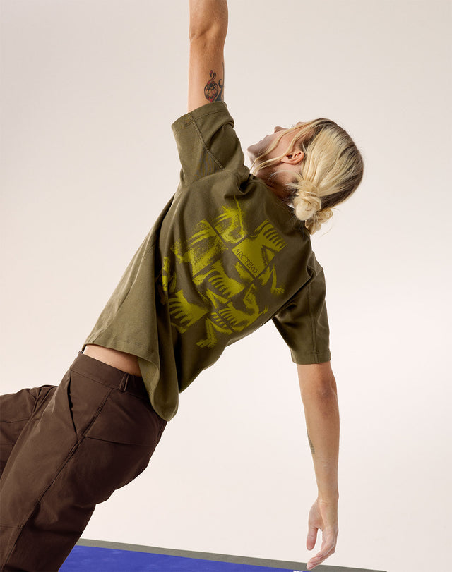 クラッグ コットン バード タイル クルー ショートスリーブ ウィメンズ