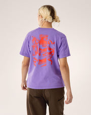 クラッグ コットン バード タイル クルー ショートスリーブ ウィメンズ