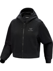 エンブレム フリース フルジップ クロップ フーディ ウィメンズ